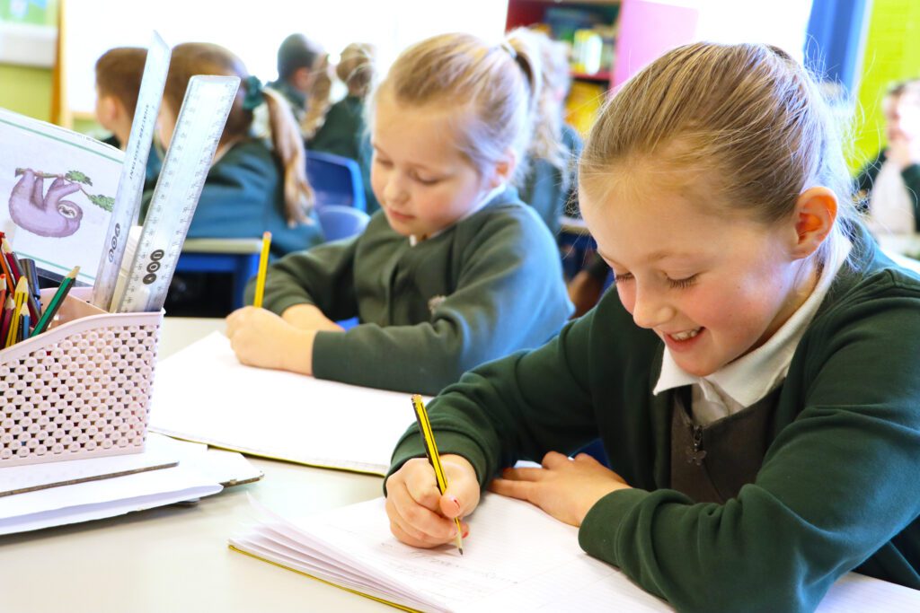 pupils in english writing at cliffe woods primary school